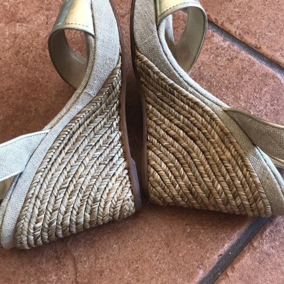 Maypol gray metallic wedge heel sandals shoes size 38 - Picture 13 of 16